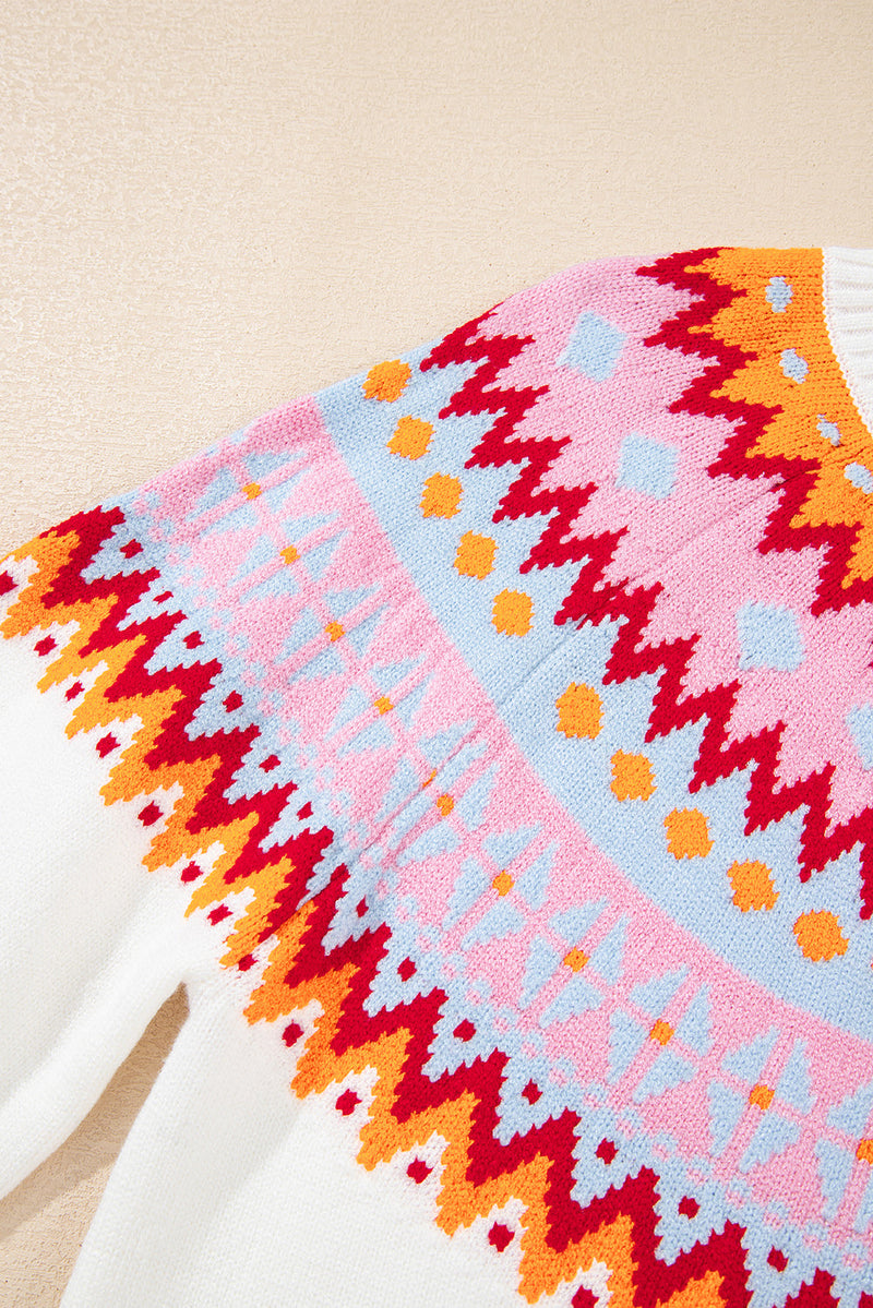 Avery Print Drop Shoulder Sweater