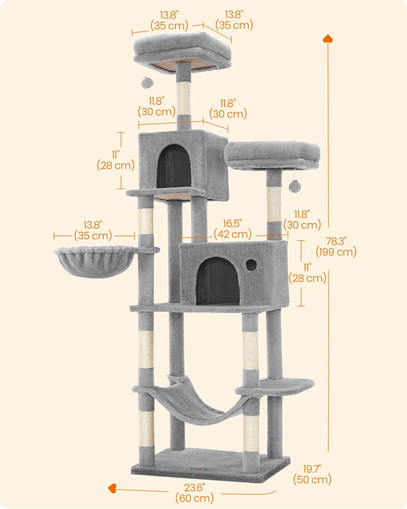 Elevate Your Cat's Playtime with the Timmins 78.3" Multi-Level Cat Tree - Cozy Condos & Scratching Posts Included!