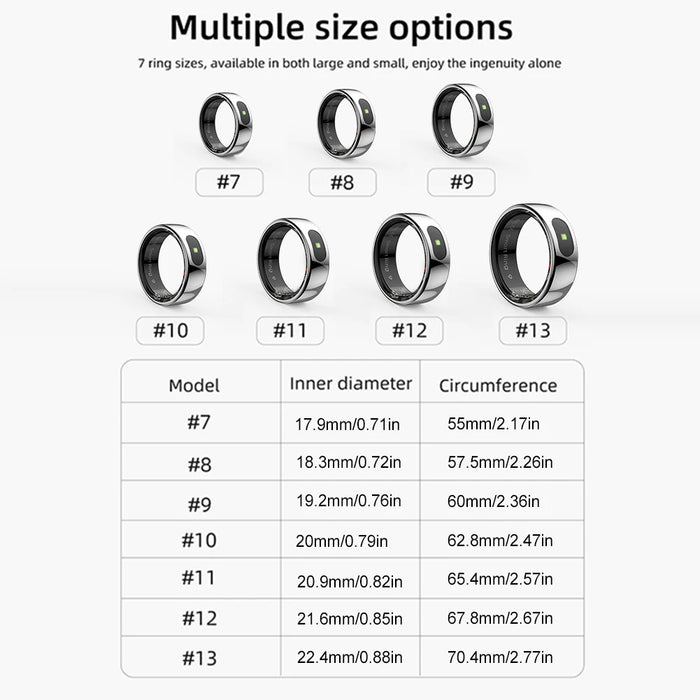 Smart Ring R08 Womens Men Electronic Smartring 5ATM Waterproof Sports Fitness Tracker Sleep Tracker for Xiaomi Samsung Phone