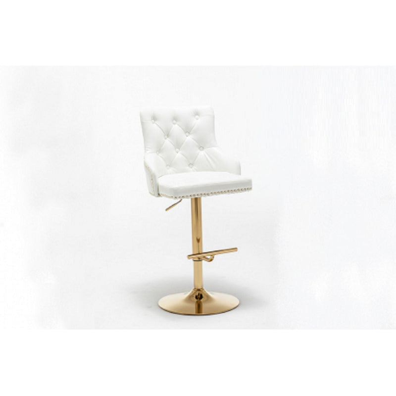 Adjustable Swivel Bar Stool With Nailhead Trim (Set of 2)