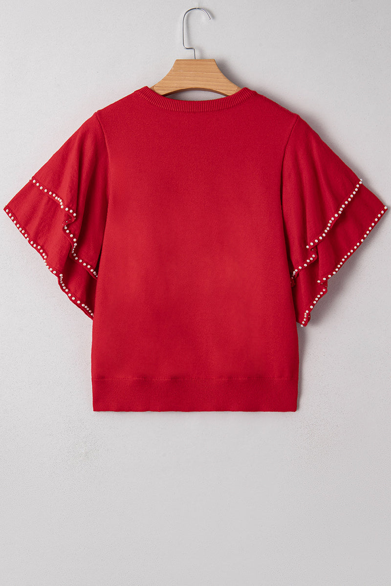 Madilynn Ruffle Short Sleeve Sweater