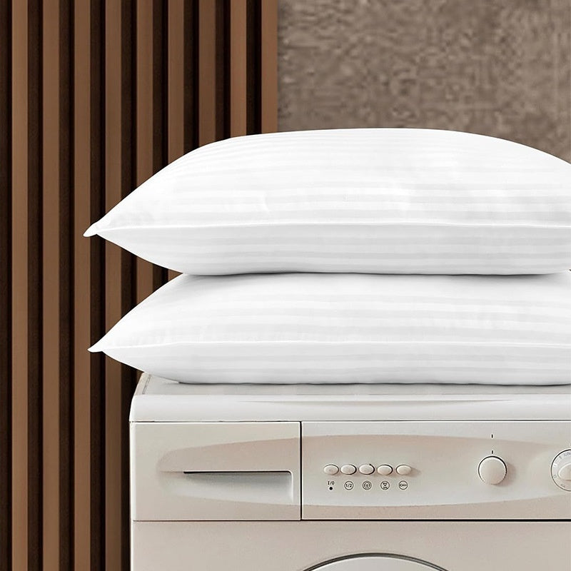 Satin Stripe Pillow – Premium Cotton Fiber Filling for Luxurious Sleep