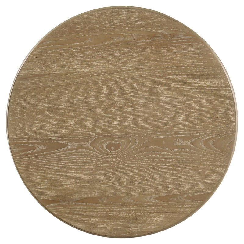 Adina 3-piece Round Coffee Table Set Distressed Light Brown