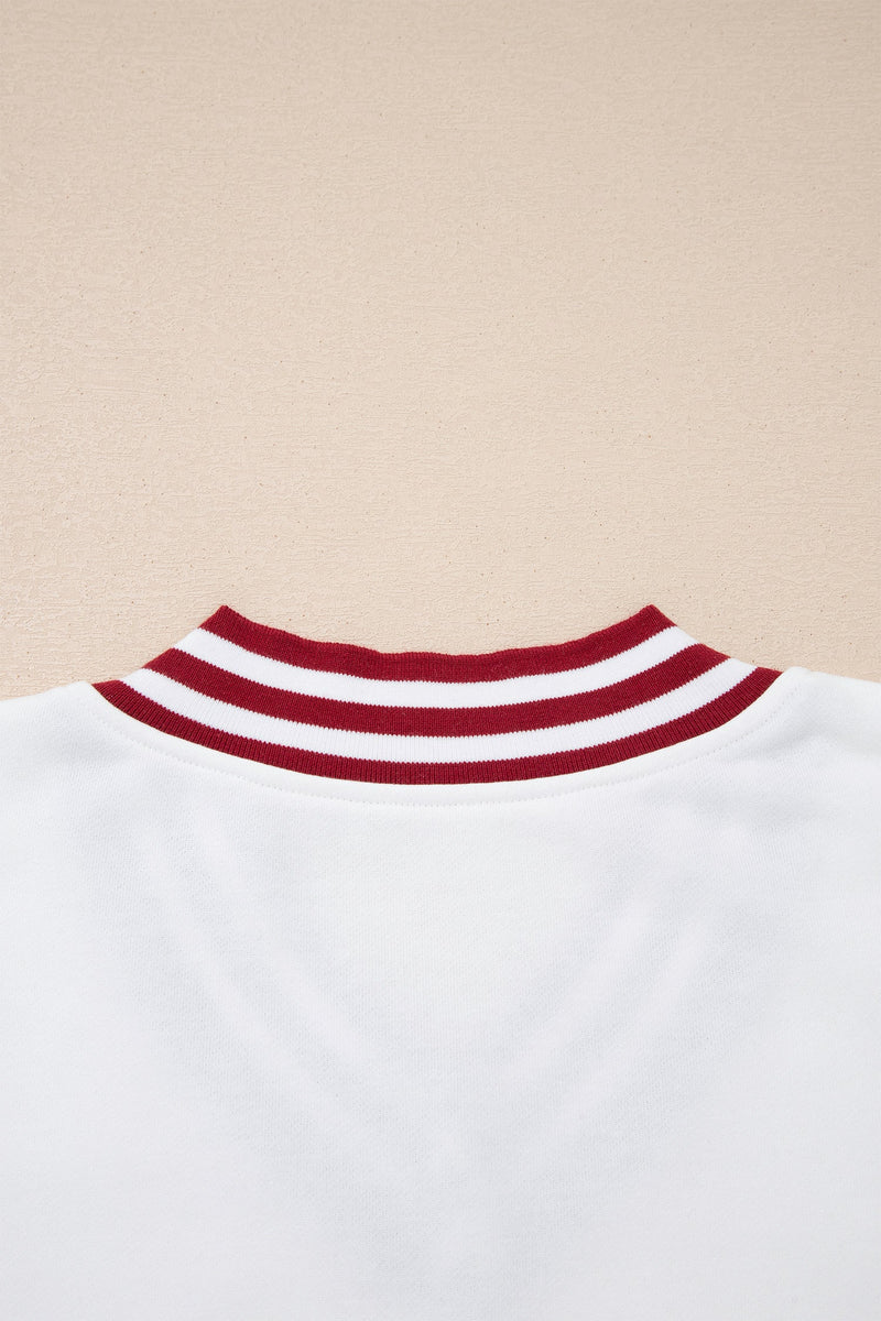 Esme Striped Puff Sleeve Sweatshirt