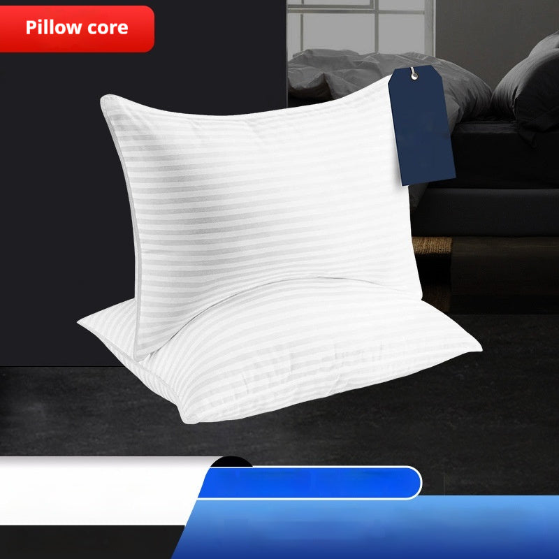 Satin Stripe Pillow – Premium Cotton Fiber Filling for Luxurious Sleep