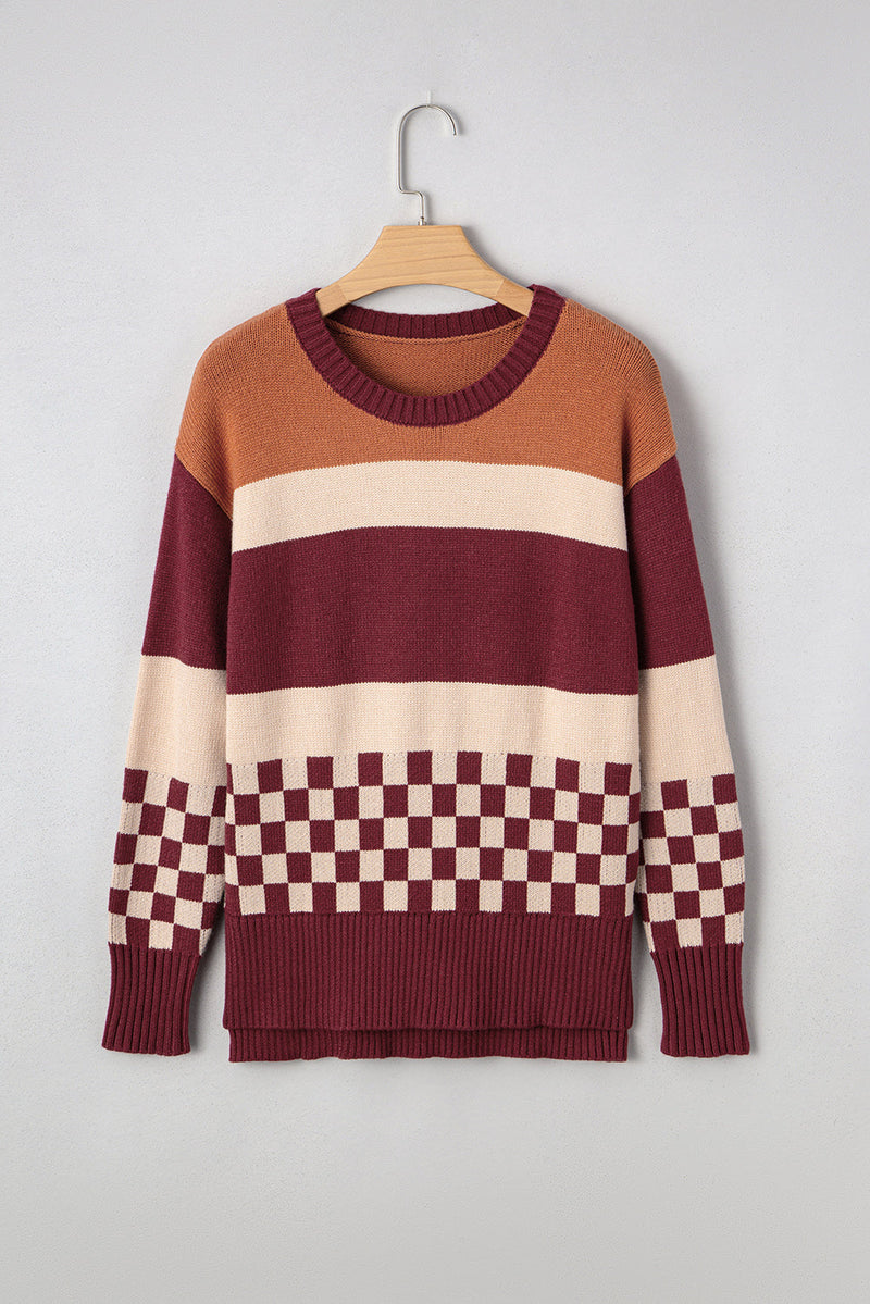 Noelle Checkered Knitted Sweater