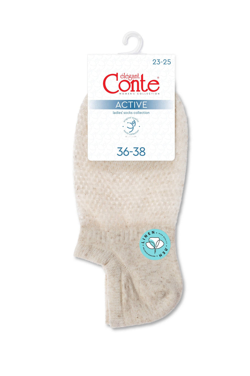 Linen Ankle Socks Conte Active - 251 Openwork “Mesh” Pattern