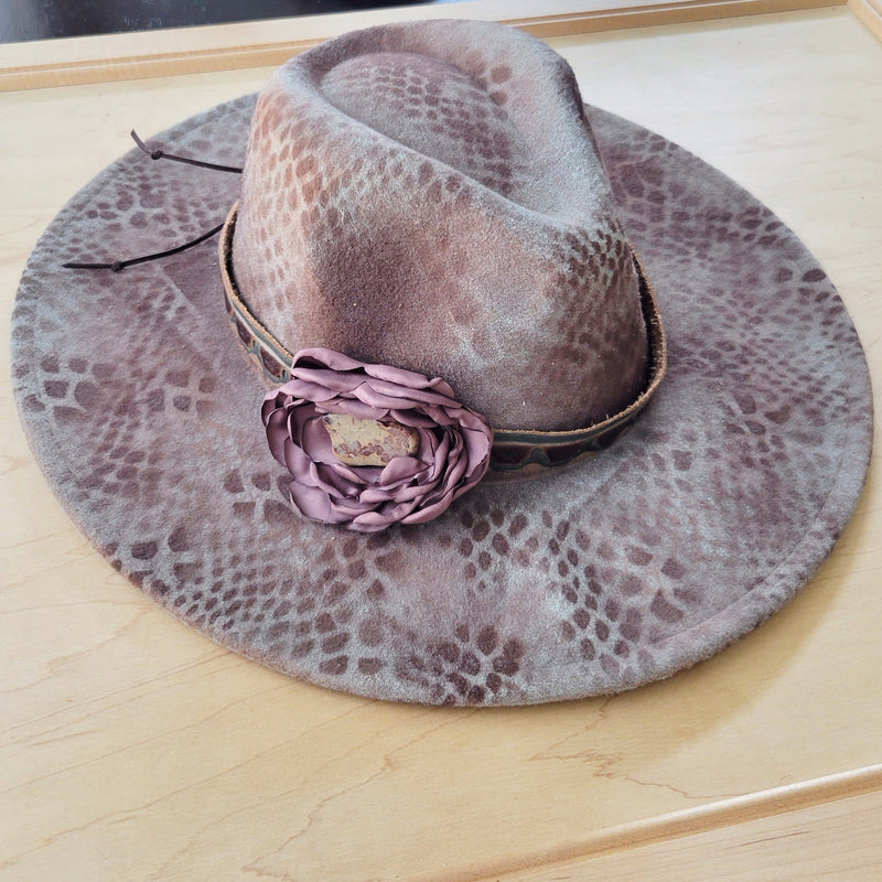 CUSTOM Hand-Painted Branded Cowgirl Western Boho Hat A89