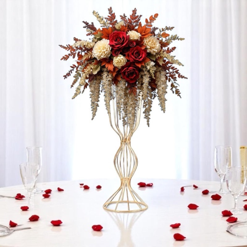 Elyss Wedding Party Table Decor - 23.6” Gold Flower Stand