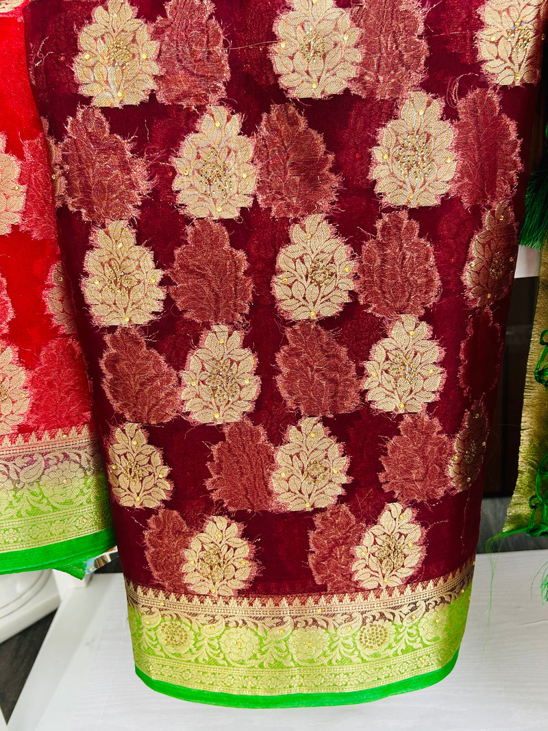 Tissue organza sarees