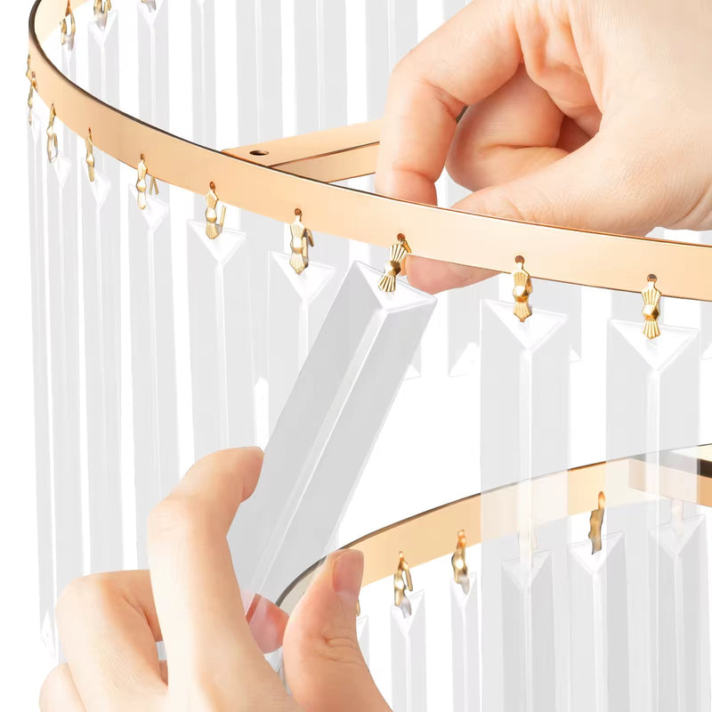 Luxe Wedding Party Centerpiece - 35 Inch Gold Crystal Stand