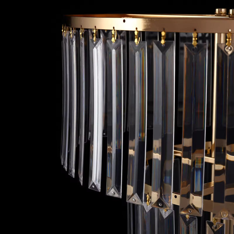 Luxe Wedding Party Centerpiece - 35 Inch Gold Crystal Stand