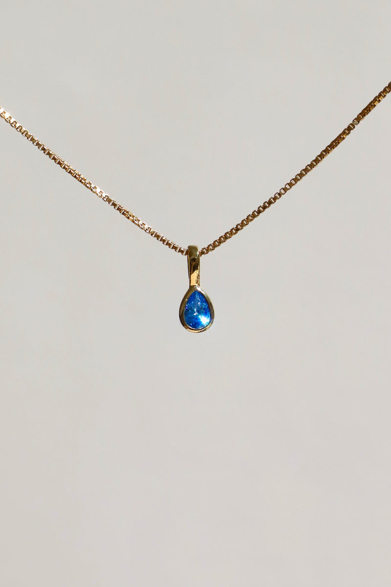 TEARDROP BEZEL BIRTHSTONE CHARM