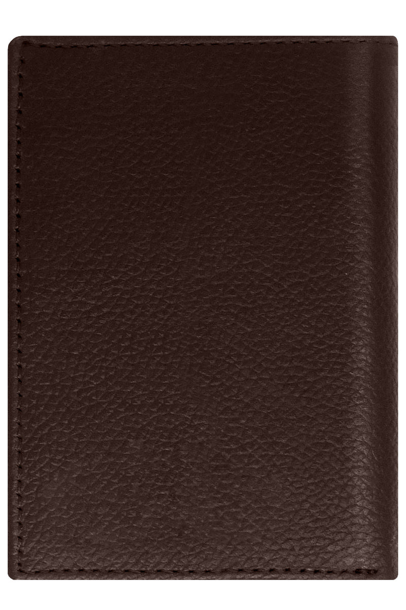Genuine Leather Trifold Wallet – Flip-Up Dual ID Windows, RFID Blocking