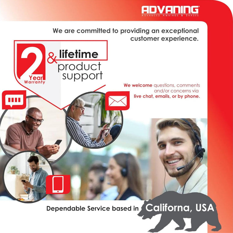 Advaning Classic Series Fully Assembled Retractable Sun Shade Canopy Awning (SAK92851)