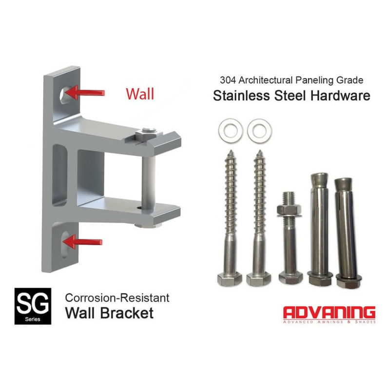 Advaning SG Series Manual Retractable Fully Assembled Sun Shade Canopy Awning, Gray (MA1210-MA1410) (SAK53186)