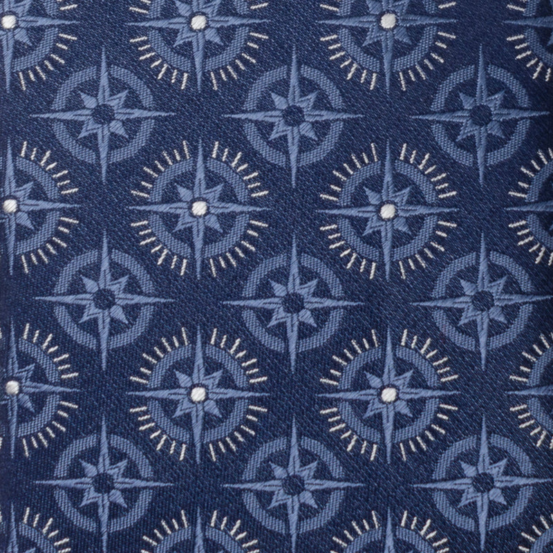 Compass Hidden Message Navy Blue Men's Tie