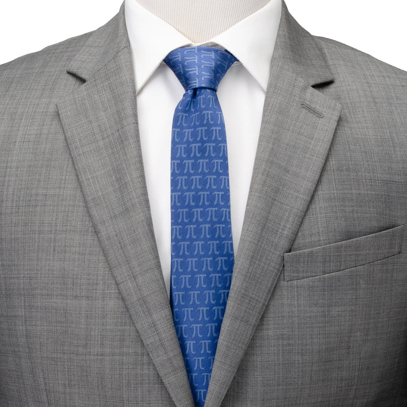 Pi Mathematics Symbol Blue Men's Tie