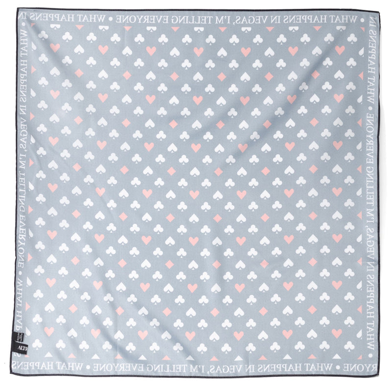 Satin Card Suits Vegas Black Scarf