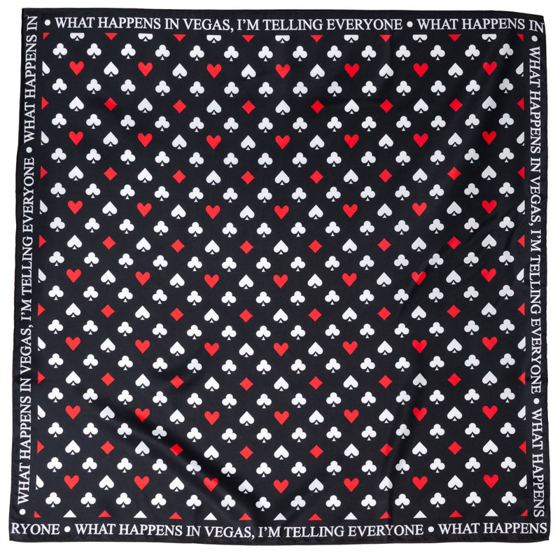 Satin Card Suits Vegas Black Scarf