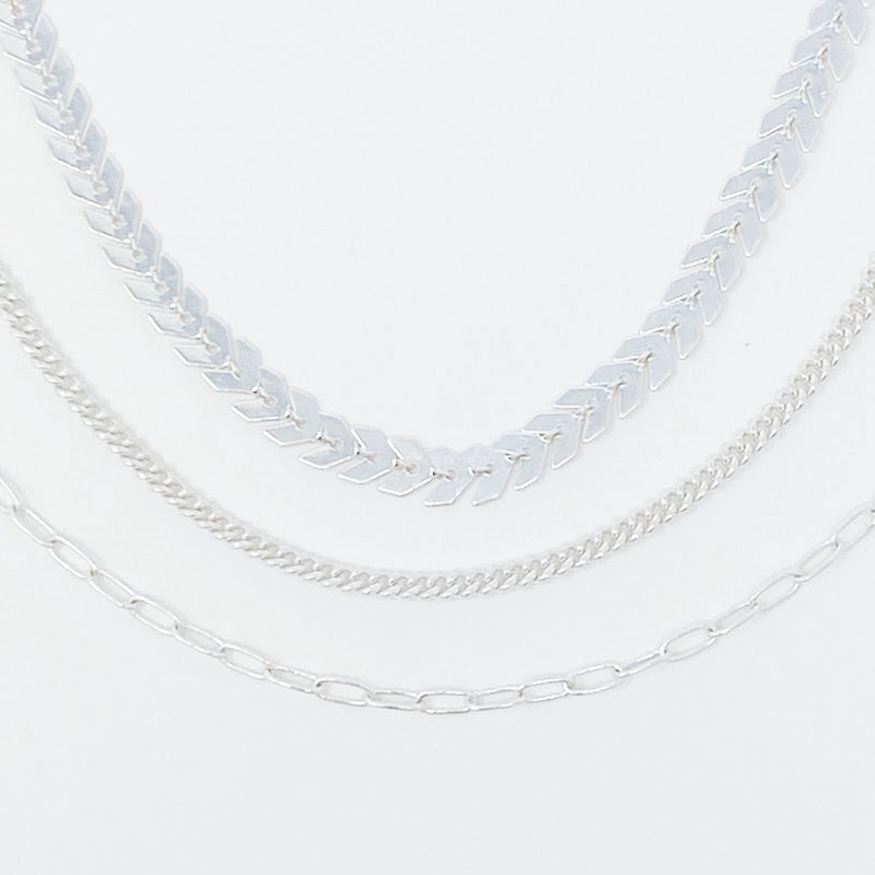 Chevron Chain Anklet, Set of 3