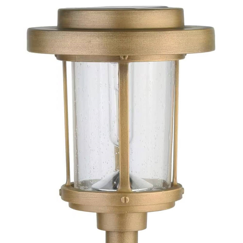 4 Pack - Gold Outdoor Solar LED Light Set - Weather-Resistant Path Yard Lighting