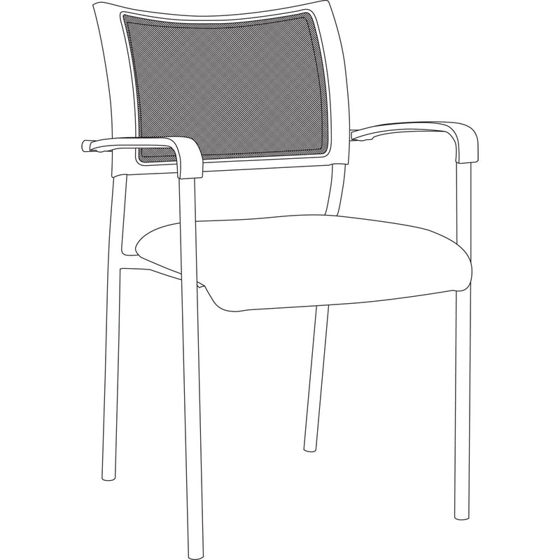 Alera Eikon Series Stacking Mesh Guest Chair, Supports Up to 275 lb, Black, 2/Carton