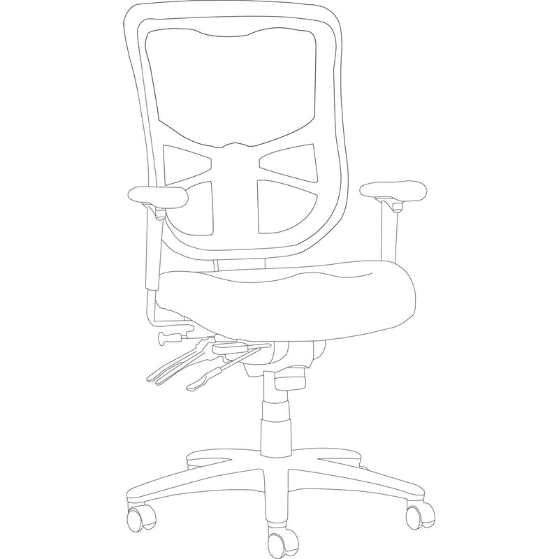 Alera Elusion Series Mesh High-Back Multifunction Chair, Supports Up to 275 lb, 17.2" to 20.6" Seat Height, Black
