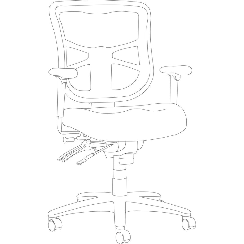 Alera Elusion Series Mesh Mid-Back Multifunction Chair, Supports Up to 275 lb, 17.7" to 21.4" Seat Height, Black