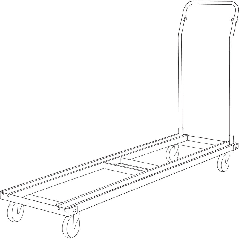 Alera Chair/Table Cart, Metal, 600 lb Capacity, 20.86" x 50.78" to 72.04" x 43.3", Black