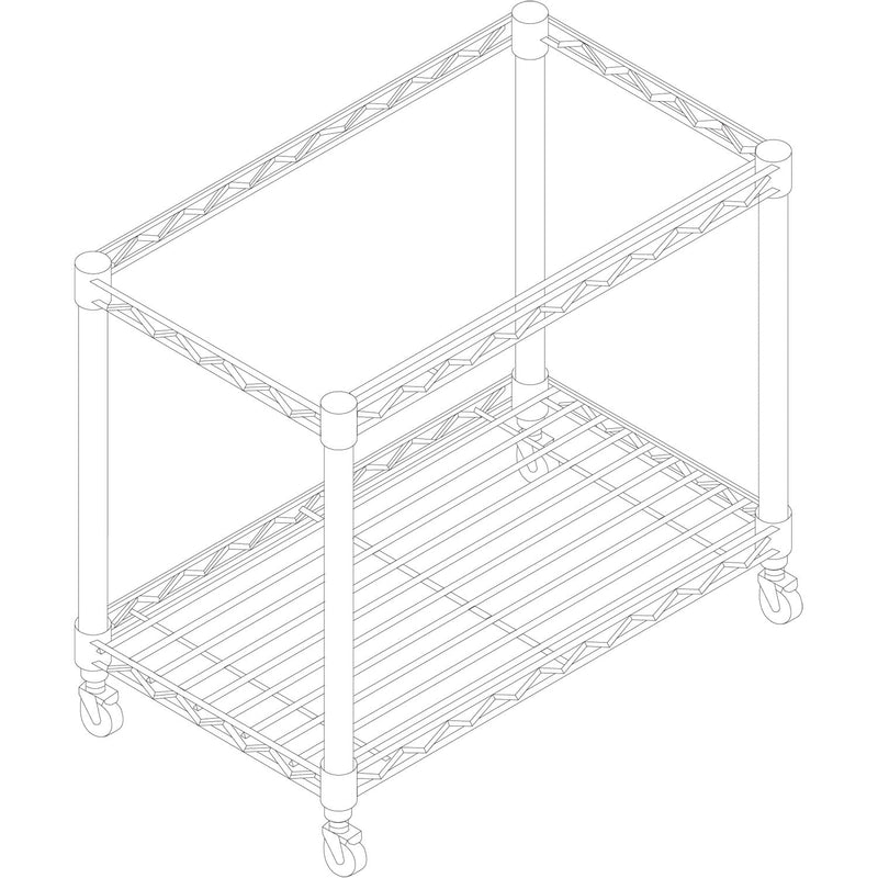 Alera One-Tier File Cart for Side-to-Side Filing, Metal, 1 Shelf, 1 Bin, 24" x 14" x 21", Black