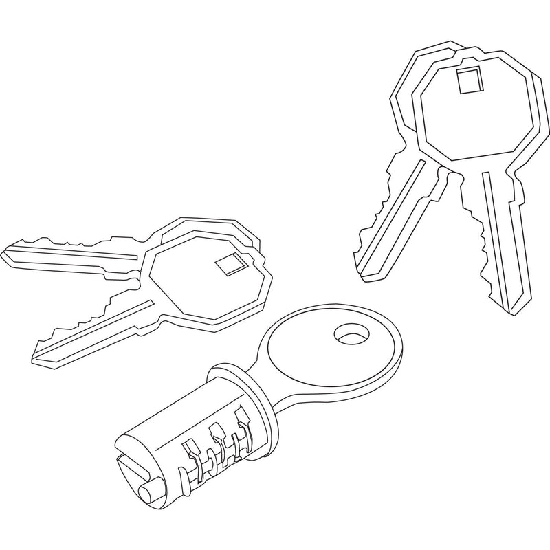 Alera Lock Core Set for Alera Metal File Pedestals, Chrome