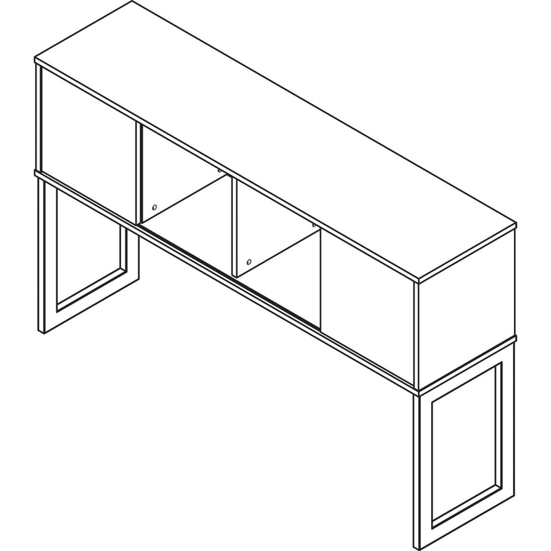 Alera Open Office Desk Series Hutch, 59w x 15d x 36.38h, Medium Cherry