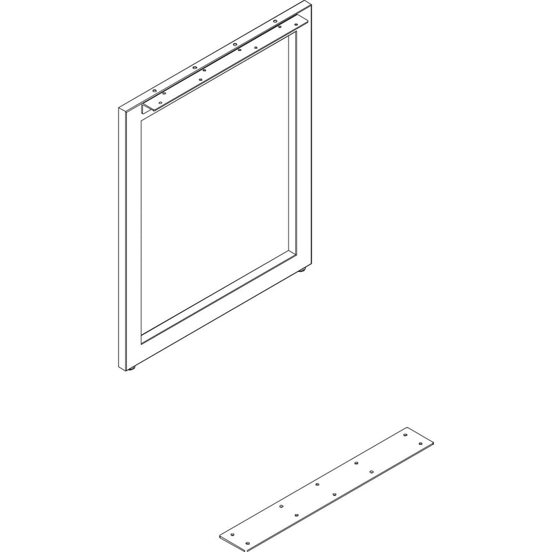 Alera Open Office Series O-Leg Return Base, Fully Adjustable, 36 to 70.78w x 23.38d x 28.5h, Silver