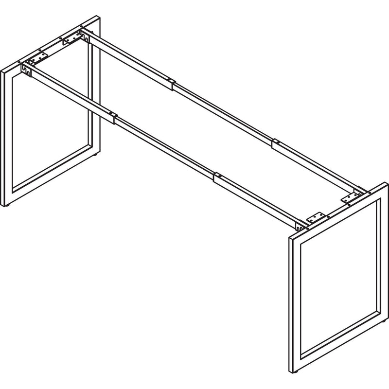 Alera Open Office Desk Series Adjustable O-Leg Desk Base, 47.25 to 70.78w x 23.63d x 28.5h, Silver