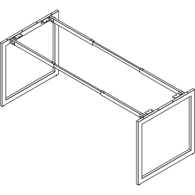 Alera Open Office Desk Series Adjustable O-Leg Desk Base, 47.25 to 70.78w x 29.5d x 28.5h, Silver