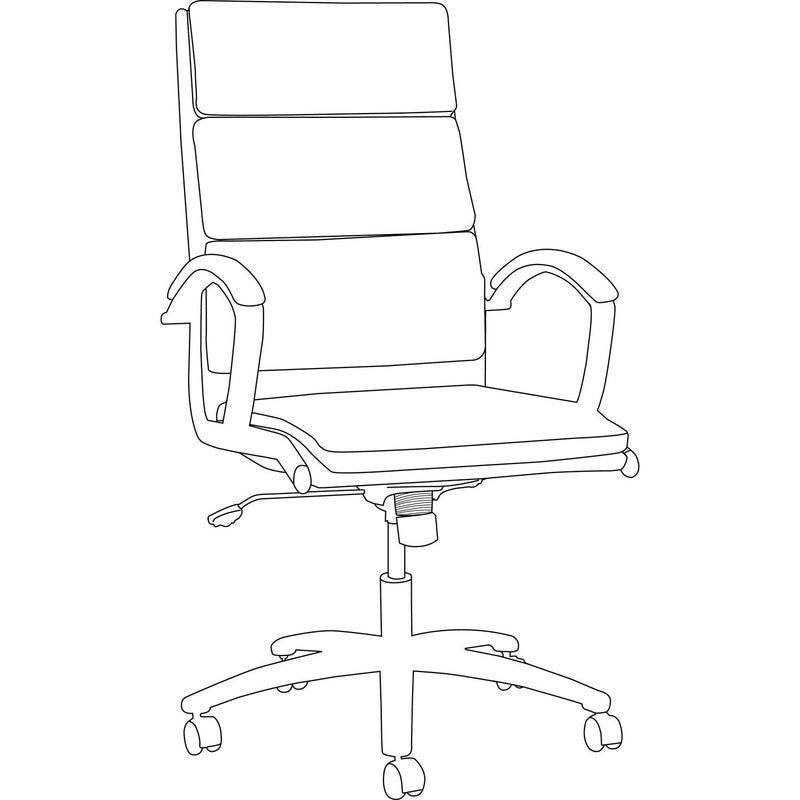 Alera Neratoli High-Back Slim Profile Chair, Faux Leather, 275 lb Cap, 17.32" to 21.25" Seat Height, Black Seat/Back, Chrome