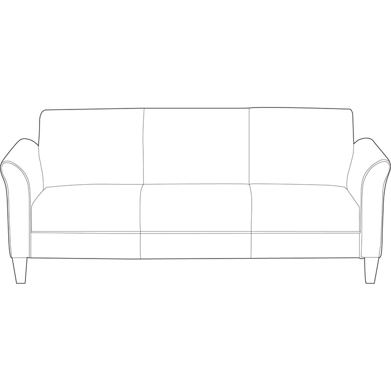 Alera Reception Lounge Furniture, 3-Cushion Sofa, 77w x 31.5d x 32h, Black