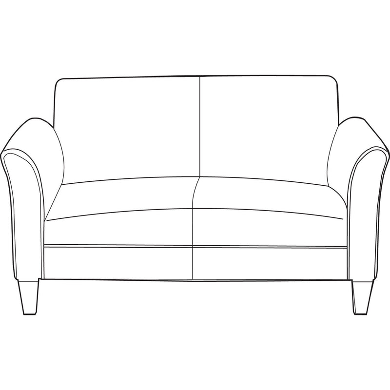 Alera Reception Lounge Furniture, Loveseat, 55.5w x 31.5d x 33.07h, Black