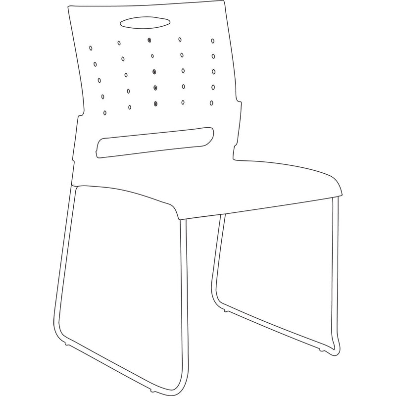 Alera Continental Series Plastic Perforated Back Stack Chair, Supports Up to 275 lb, Charcoal Seat/Back, Gunmetal Base, 4/CT