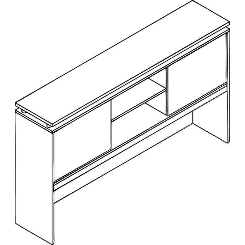 Alera Sedina Series Hutch with Sliding Doors, 72w x 15d x 42.5h, Espresso