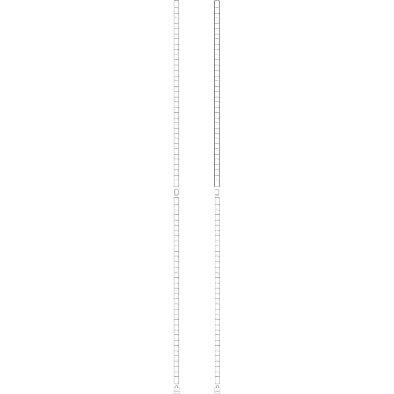 Alera Stackable Posts For Wire Shelving, 36 "High, Black, 4/Pack