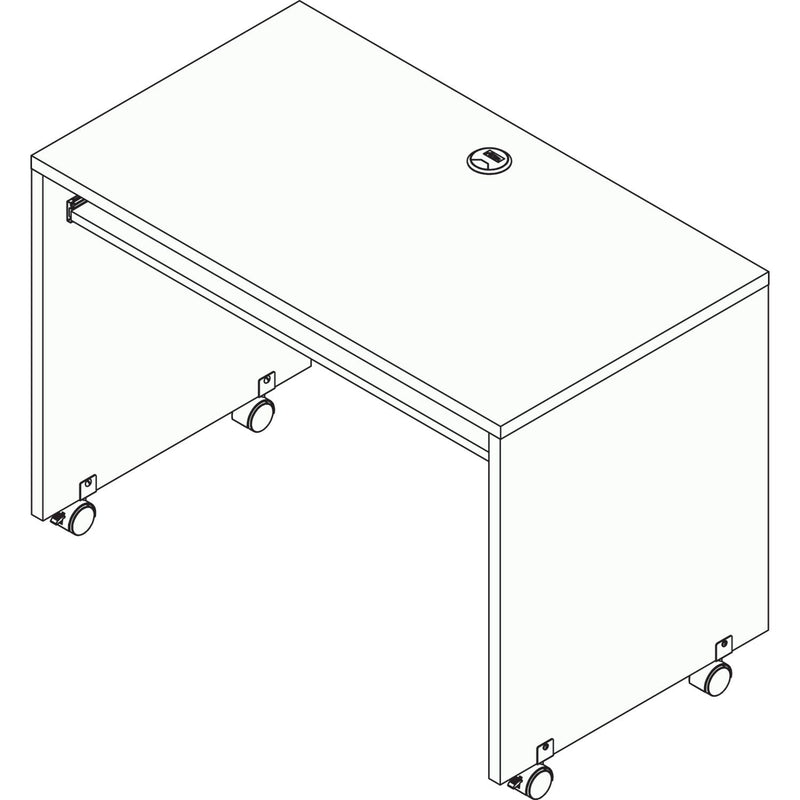 Alera Valencia Series Mobile Workstation Desk, 41.38" x 23.63" x 30", Medium Cherry