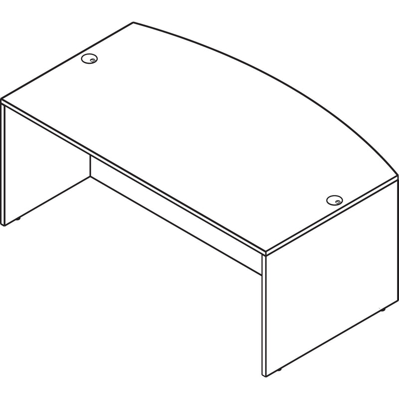 Alera Valencia Series Bow Front Desk Shell, 71" x 41.38" x 29.63", Medium Cherry