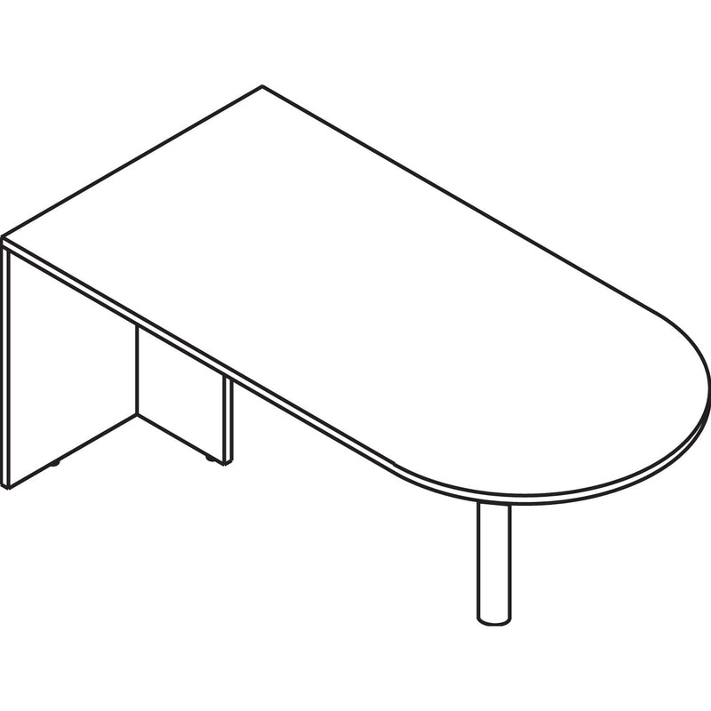 Alera Valencia Series D-Top Desk, 71" x 35.5" x 29.63", Medium Cherry