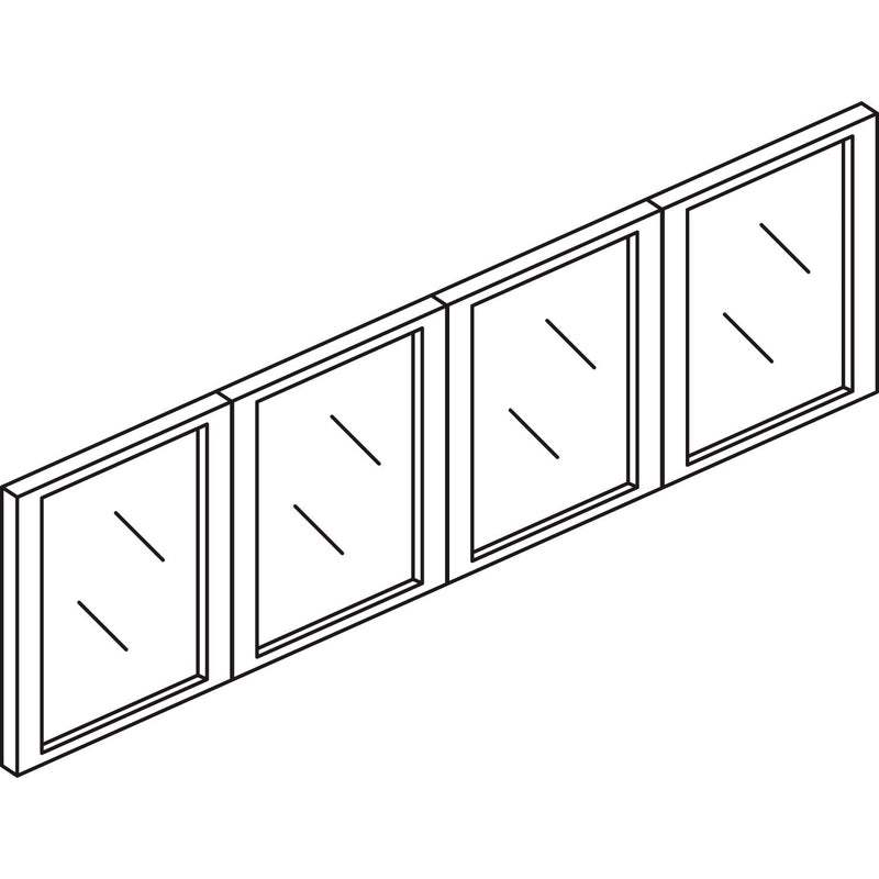 Alera Glass Door Set With Silver Frame For 72" Wide Hutch, 17w x 16h, Clear, 4 Doors/Set