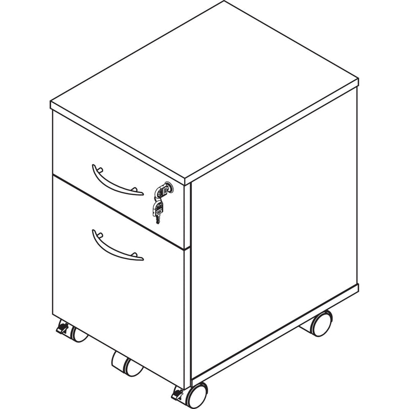 Alera Valencia Series Mobile Pedestal, Left/Right, 2-Drawers: Box/File, Legal/Letter, Medium Cherry, 15.88" x 19.13" x 22.88"