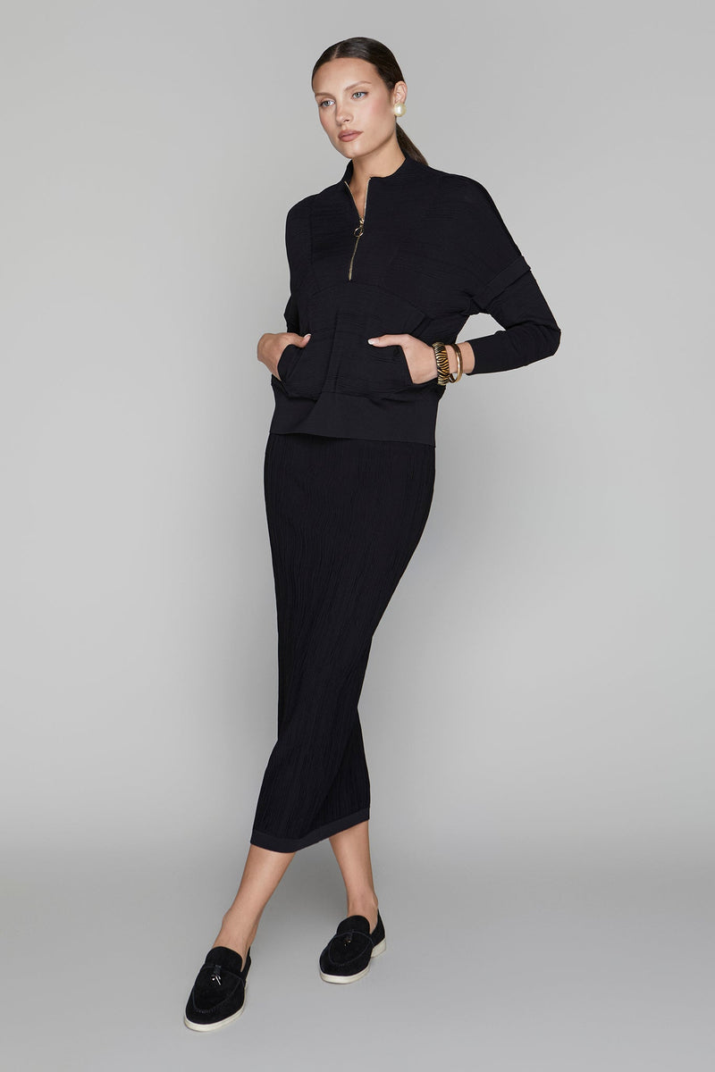 Canton Zip Top in Black