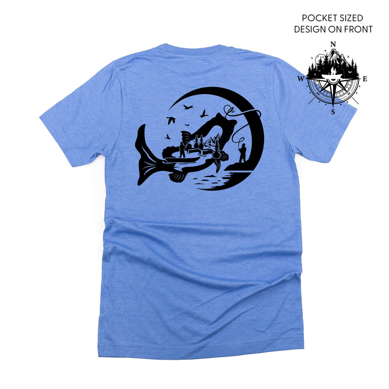 Fishing Compass - Fishing Scene (pf&b) - Unisex Tee