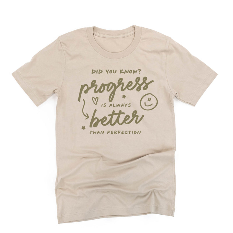 Did You Know? Progress is Always Better Than Perfection - Tone On Tone - Unisex Tee